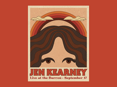 Gig poster for Jen Kearney 70s concert poster design gig poster illustration music poster poster design typography vector