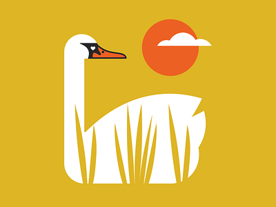 swan bird design drawing gig poster illustration poster design swan vector