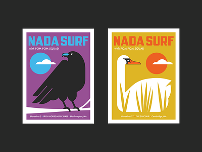 Nada Surf screen printed gig poster design // 2021 band design gig poster illustration music nada surf poster design typography vector