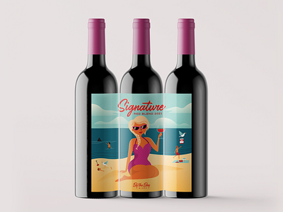 By the Bay Wines Label Design design illustration packaging vector wine wine label