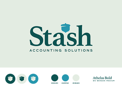 Logo Design for Stash Accounting Solutions accounting acorn branding design graphic design logo typography vector