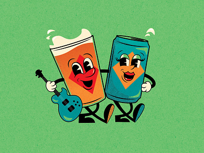 Beer Characters for HarpoonFest 2022 beer character design design illustration poster design retro vector