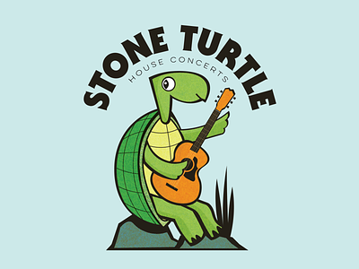 Stone Turtle Logo design graphic design illustration logo music turtle typography vector