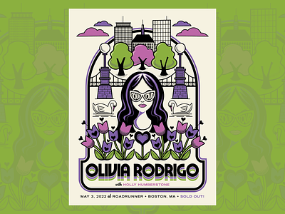 Olivia Rodrigo Gig Poster • Boston, MA boston design gig poster illustration olivia rodrigo poster poster design screen print vector