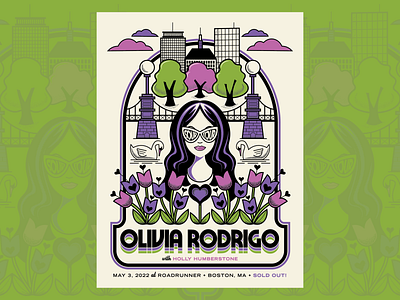 Olivia Rodrigo Gig Poster • Boston, MA boston design gig poster illustration olivia rodrigo poster poster design screen print vector