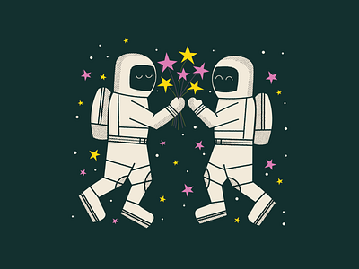 Stars astronauts character illustration design gig poster graphic design illustration poster design space stars vector