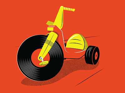 Big Wheel / Vinyl Record WIP design gig poster illustration poster design vector work in progress