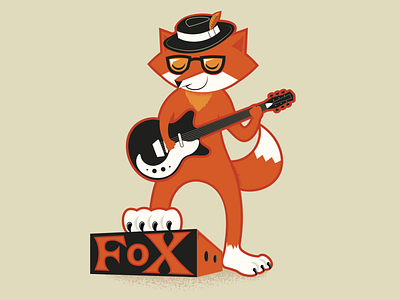 Logo for Paul Fox. He loves fx pedals! design fox illustration logo vector