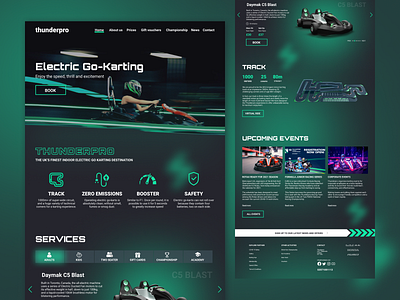 Go-Karting website concept car concept design electric electric go karting extreme go karting idea kart race racing speed sports thunder ui ux web design website