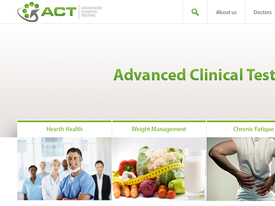 Advanced Clinical Testing interface layout pitch website