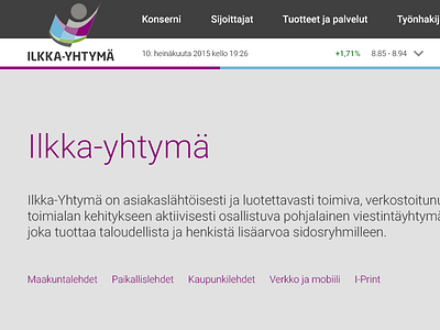 Ilkka-Yhtymä Oyj (Pitch) design pitch ui web webdesign