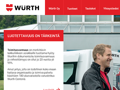Würth Logistics design pitch web