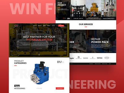Homepage web design - Win Fluid Engeneering homepage design uidesign uxdesign webdesign