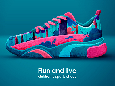 RUN AND LIVE. Shoes concept.