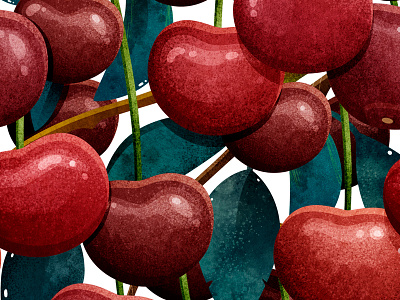 Cherry pattern art botanical design illustration illustrator pattern print textile texture watercolor