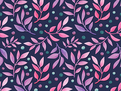 Spring pattern flower illustration leaves pattern spring