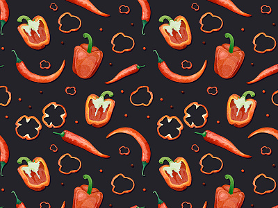 Pepper pattern food hot illustration pattern pepper red vegetable