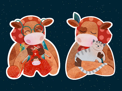 Sticker Pack Cute Cow