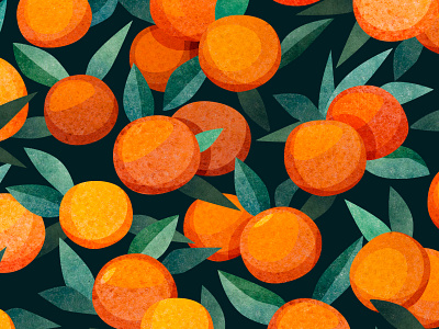 Tangerines pattern art fruit illustration orange pattern print tangerine textile texture