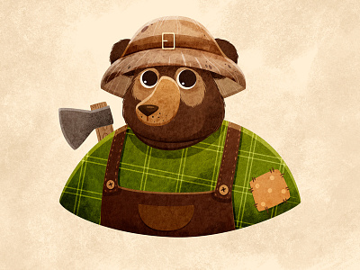 Bear animal art bear book character design face forest illustration illustrator person watercolor