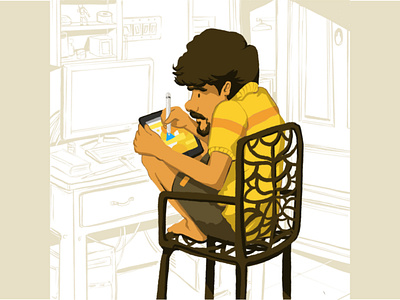 Work From Home illustration vector