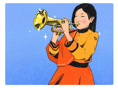Kyoto Tachibana SHS Green Band - Girl -1/12 illustration vector