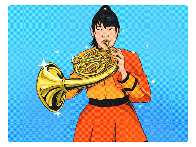 Kyoto Tachibana SHS Green Band Girl - 5/12 illustration vector