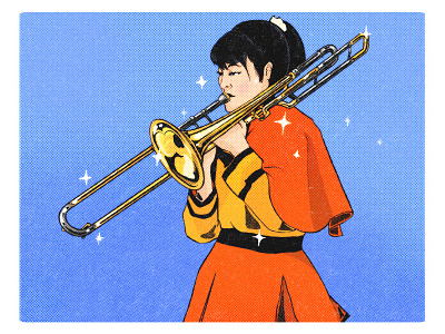 Kyoto Tachibana SHS Green Band Girl -12/12 illustration vector