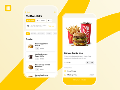 McDonald's Delivery - Using Fragments Kit branding delivery design food ios kit mcdonalds mobile app real app sketch ui kit ux uxui wireframing