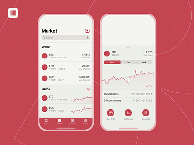 Pantone in iOS #1 – Cryptocurrencies App activity view app bitcoin crypto cryptocurrency currencies exchange graphics innovations ios market mobile app money popup real app red sketch trading unique wireframing