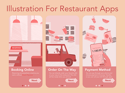 Restaurant Apps Illustration. app illustration vector