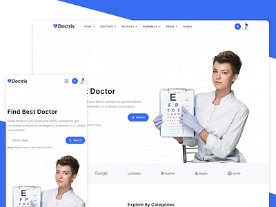 Doctris - Doctor Appointment Booking System admin admin dashboard admin design admin panel appointment dashboard appointment scheduling booking management branding business clinic dashboard design doctor doctors healthcare hospital landing marketing medical appointment pharmacy