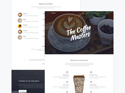 Starty - Cafe Landing agency bootstrap branding business cafe clean coffee coworking design enterprise illustration logo marketing modern multipurpose personal responsive restaurent saas software