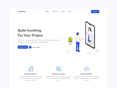 Service - Landrick agency app and saas bootstrap branding business coworking creative cryptocurrency design enterprise event hosting illustration job and careers marketing payment personal saas service software