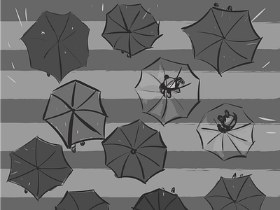Umbrellas huion illustration sketch vector