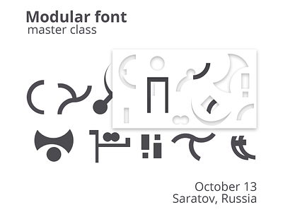 Poster for Modular Font branding design flow illustration typography vector