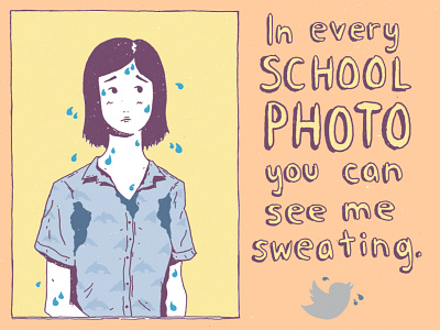 Sweat Girl Social girl illustration school picture social sweat twitter