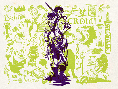 Conan Flash conan conan the barbarian crom hyboria illustration robert e. howard sharpie tattoo flash weird tales
