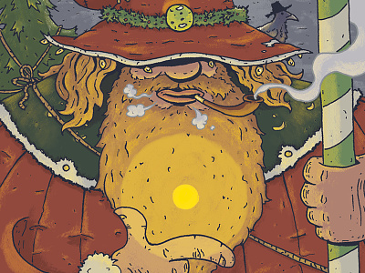 santa wizard christmas holiday illustration magik old ones santa spells wizard yule yuletide