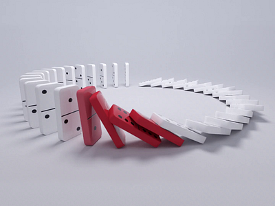 Domino Effect 3d animation cinema4d loop mograph motiondesign motiongraphics redshift render