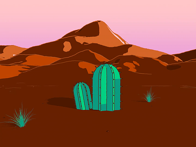 Desert Daze 3d animation cactus cinema4d desert illustration loop mograph motion design motion graphics render