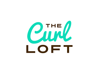 The Curl Loft hair salon lettering letters logo salon script