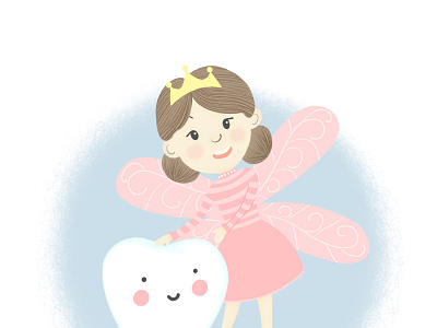 tooth Fairy девочка детская детскаяиллюстрация детскаякнига зубнаяфея зубы иллюстрация книга логотип стоматология