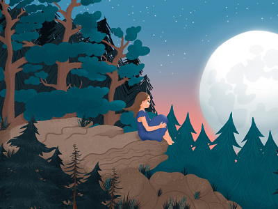 Illustration of a moonlit night