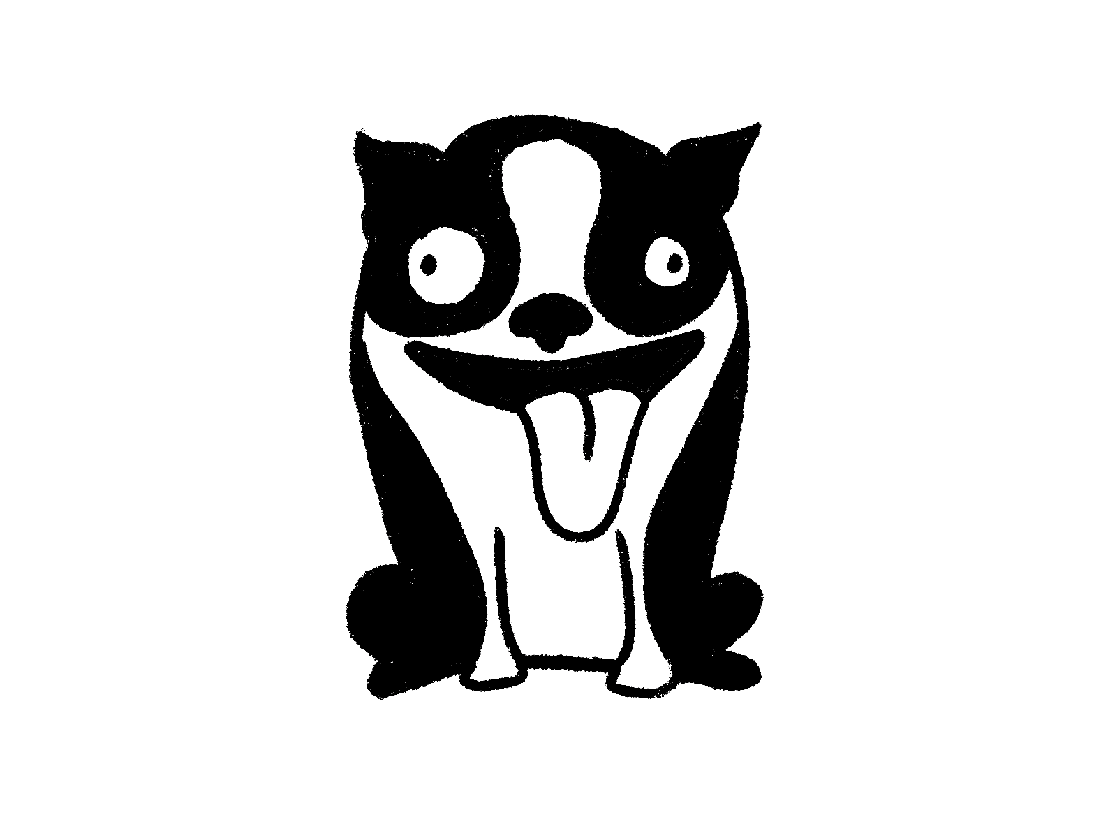 Fish the Boston - Dribbble Weekly Warmup animation black and white boston terrier cute dog dog gif gif pet warmup weekly warmup