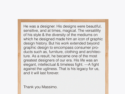 Timeless Massimo Vignelli brand branding design geometric logo minimal poster typography
