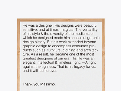 Timeless Massimo Vignelli