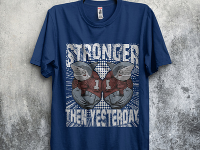 Gym T-shirt Stronger then yesterday apperal brand design free mockups graphicsdesign gym marching print shirts stronger t shirt t shirt print t shirts tee design tee shirt thunder typography vectors work out