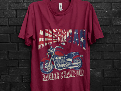 American Racing champion t shirt apperal bike t shirt bikers brand cool free mockups funny illustration men t shirt motorcycle shirts t shirt print t shirts tee