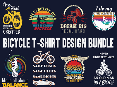 Bicycle t shirt design bundle